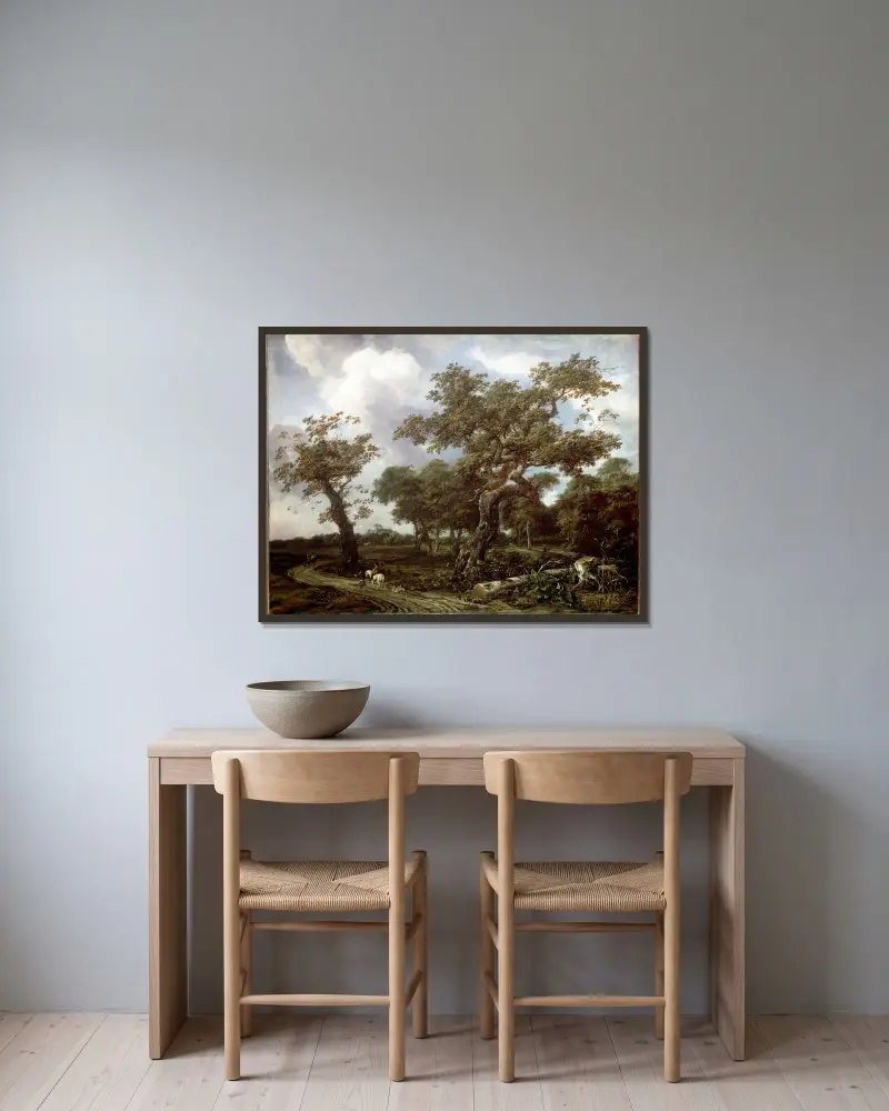 En skog nära Haag, med utsikt mot Huis ten Bosch av Jan Van Kessel The Elder inramad på en vägg