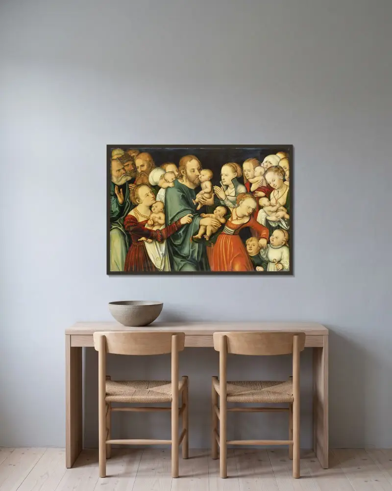 Chrystus błogosławiący dzieci, 1535, Lucas Cranach the Elder w ramie na ścianie