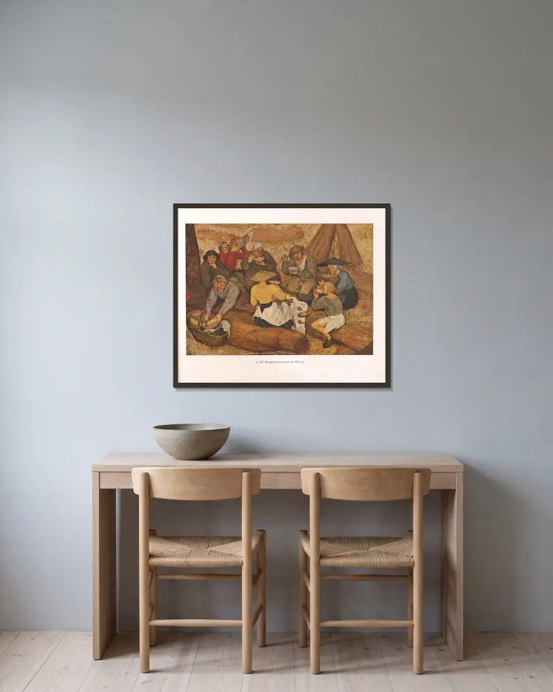 Posiłek w południe, Pieter Bruegel The Elder w ramie na ścianie