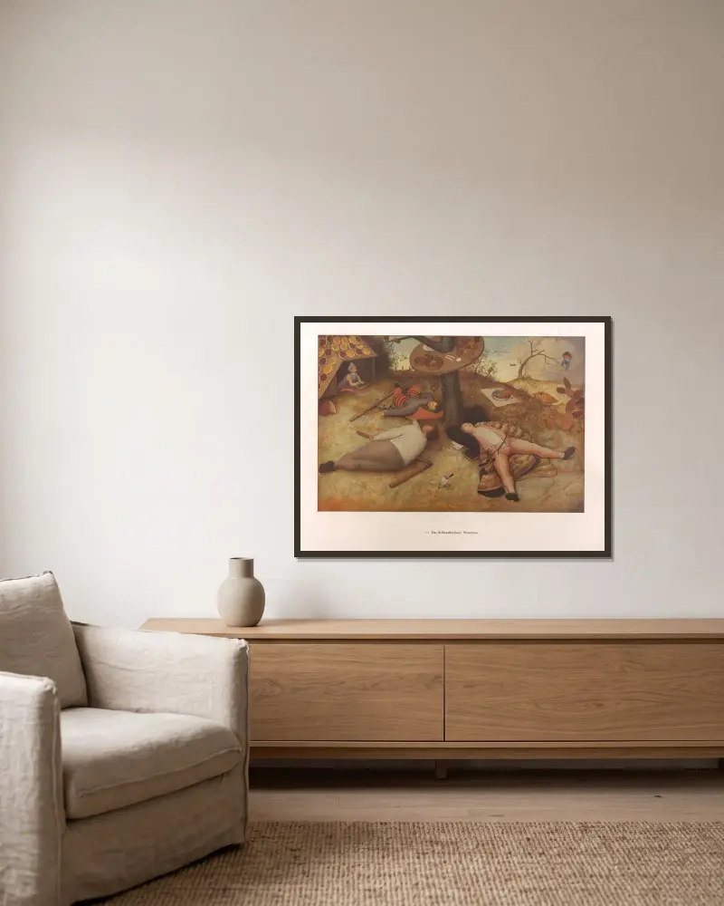 Země hojnosti, Pieter Bruegel The Elder v rámu na stěně