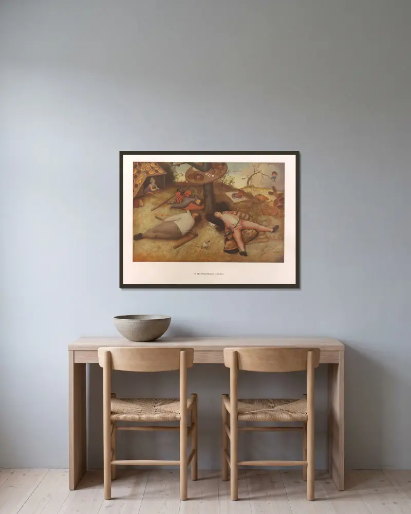 Země hojnosti, Pieter Bruegel The Elder v rámu na stěně