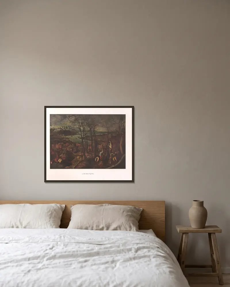 Ponurý den, Pieter Bruegel The Elder v rámu na stěně