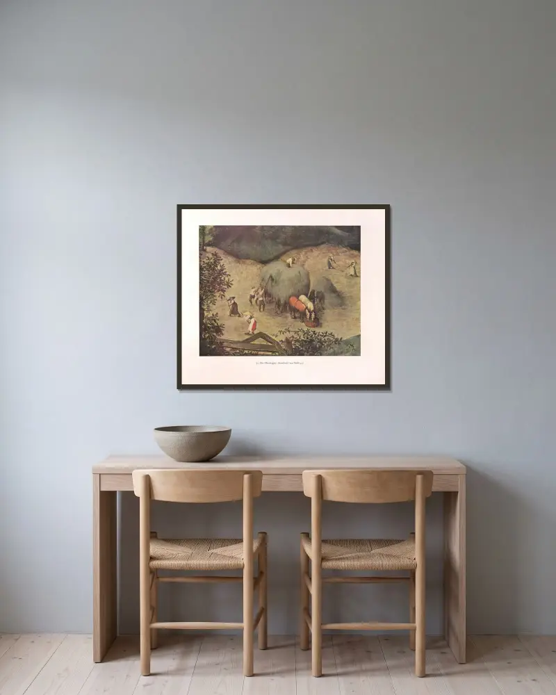 Wóz z sianem, Pieter Bruegel The Elder w ramie na ścianie