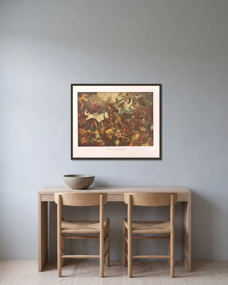 Pád padlých andělů, Pieter Bruegel The Elder v rámu na stěně