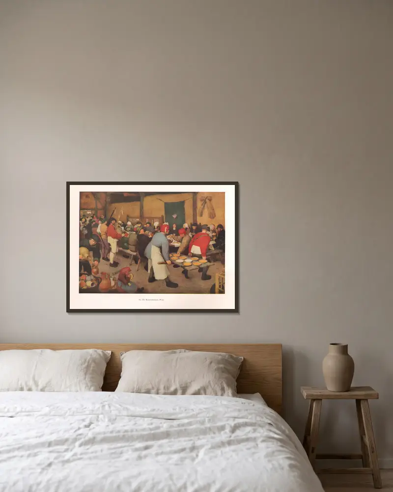 Sedlácká svatba, Pieter Bruegel The Elder v rámu na stěně