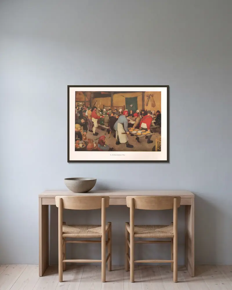 Sedlácká svatba, Pieter Bruegel The Elder v rámu na stěně