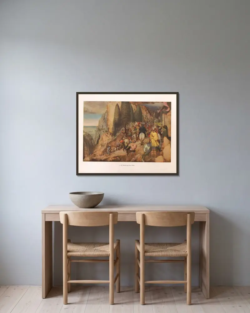 Obrácení Pavla, Pieter Bruegel The Elder v rámu na stěně