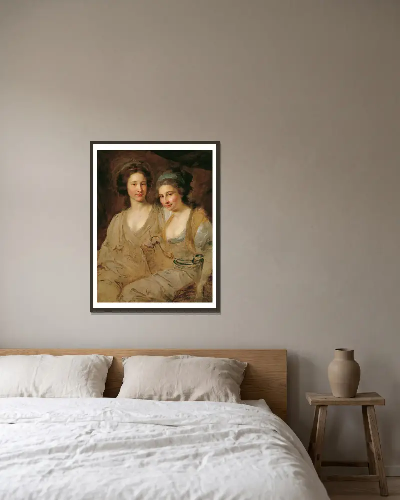 Grevinnorna Caroline och Zoë Thomatis av Johann Baptist von Lampi the Elder inramad på en vägg