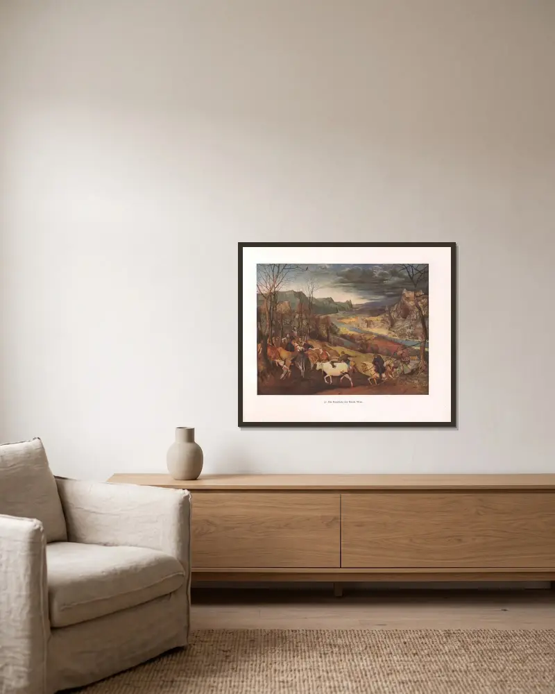 Návrat stáda, Pieter Bruegel The Elder v rámu na stěně