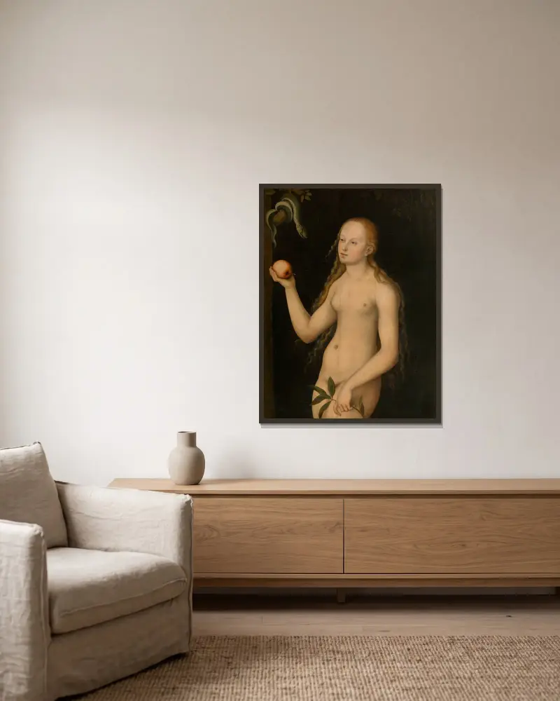 Eva von Lucas Cranach the Elder gerahmt an einer Wand
