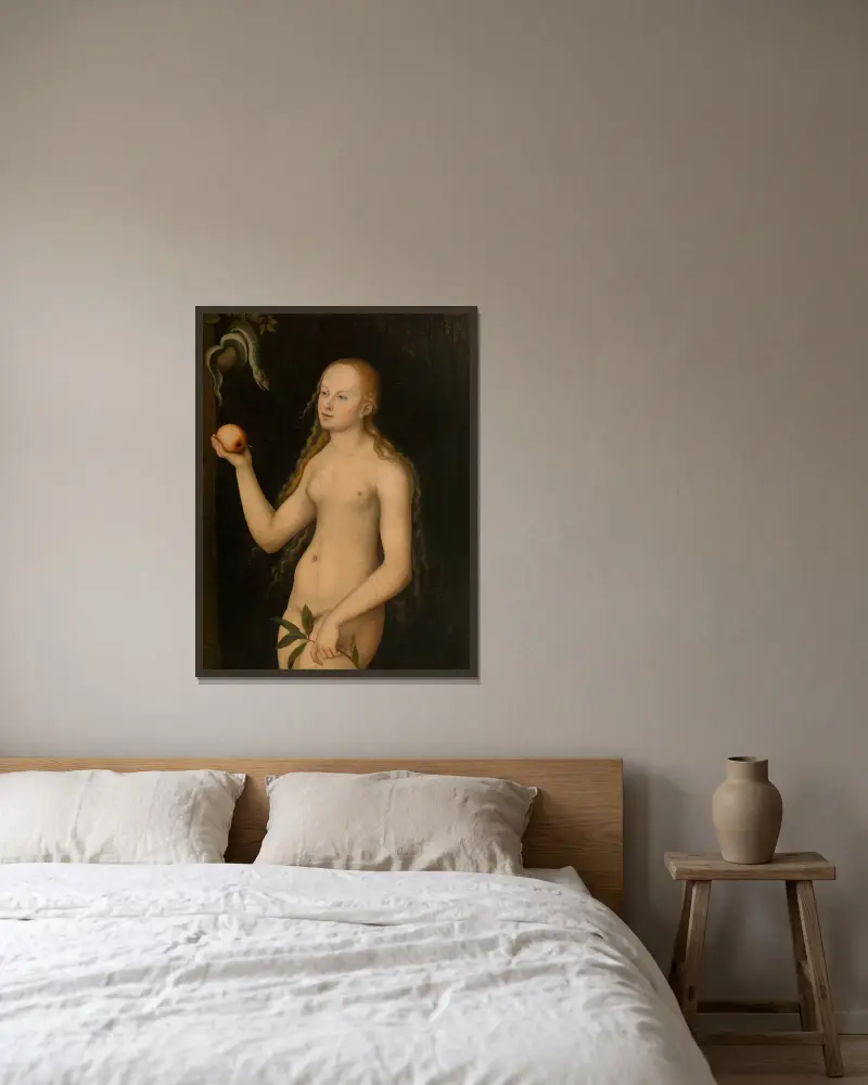 Eva von Lucas Cranach the Elder gerahmt an einer Wand
