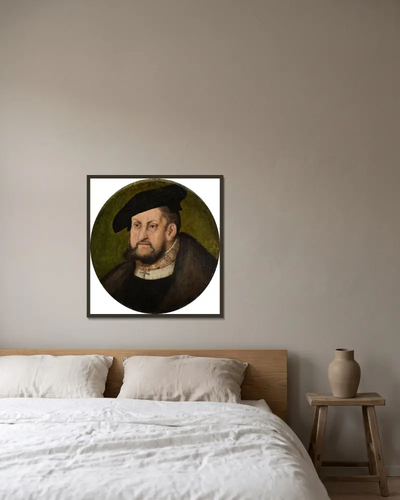Johann der Beständige, Kurfürst von Sachsen von Lucas Cranach the Elder gerahmt an einer Wand