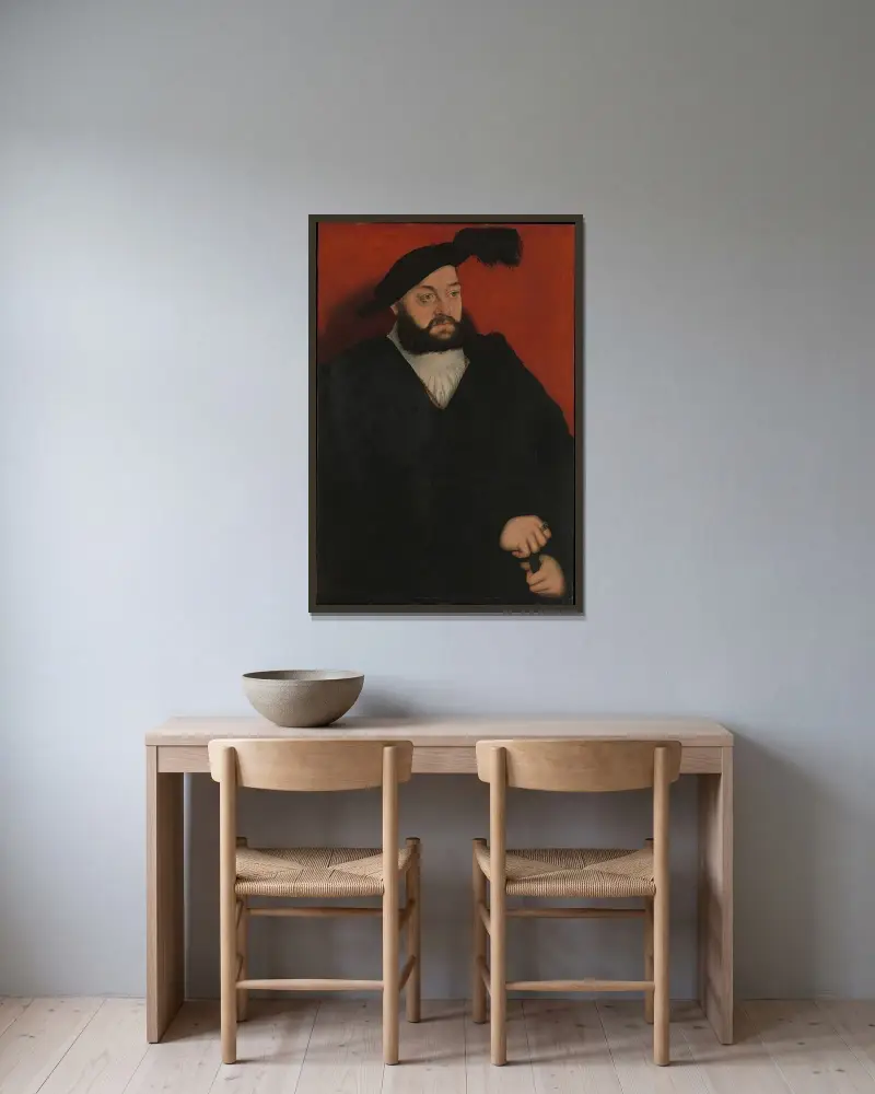 Johan (1498–1537), hertig av Sachsen av Lucas Cranach the Elder inramad på en vägg