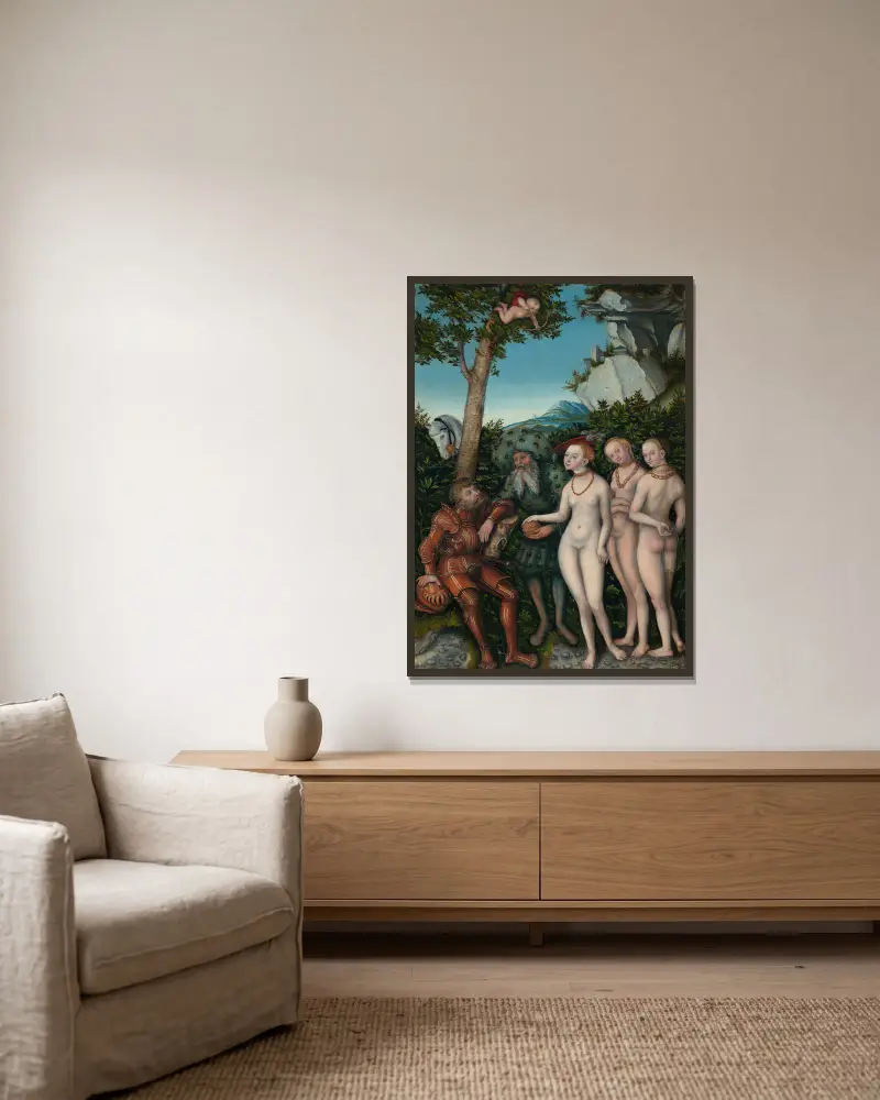 Sąd Parysa, Lucas Cranach the Elder w ramie na ścianie