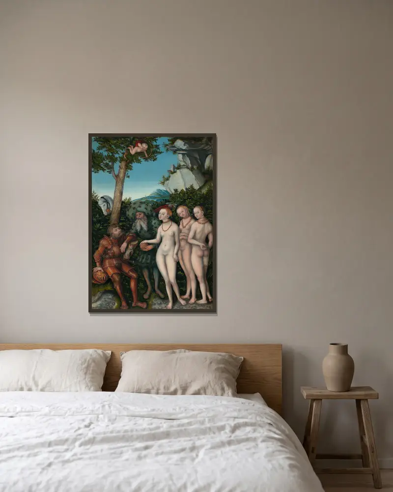 Sąd Parysa, Lucas Cranach the Elder w ramie na ścianie