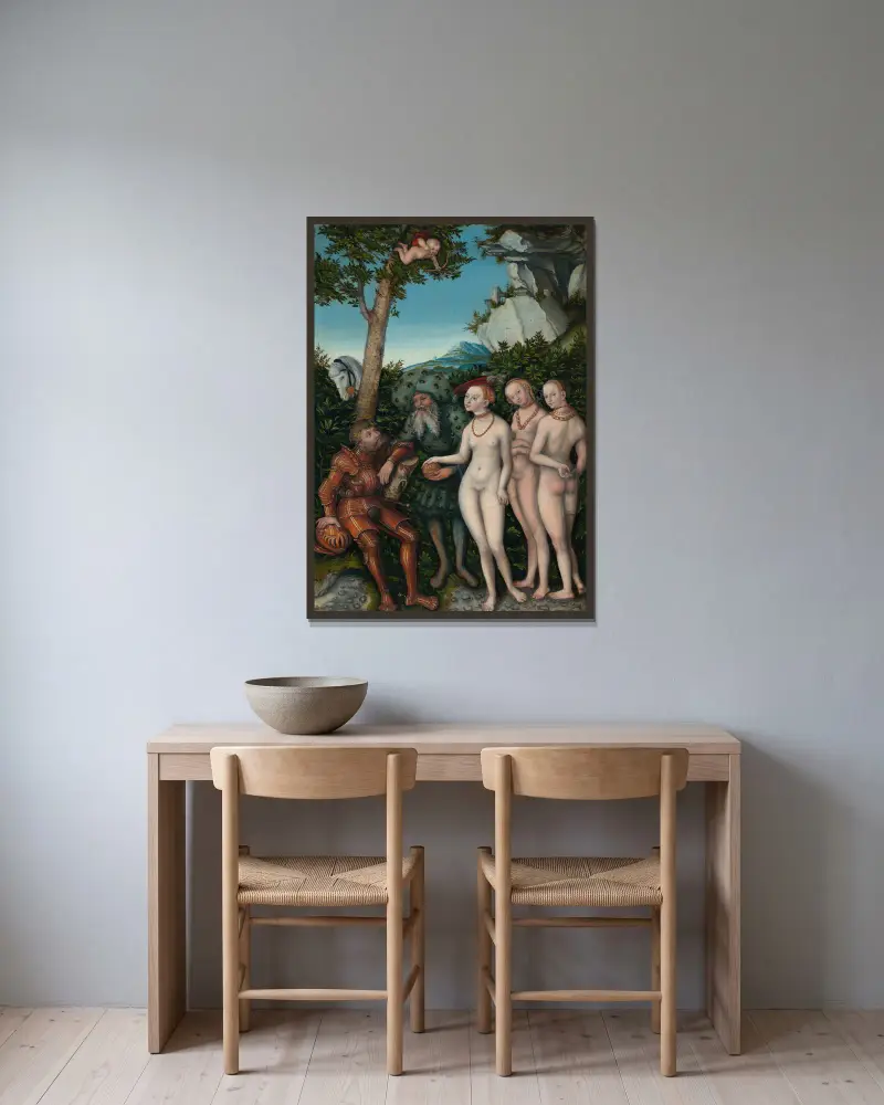 Sąd Parysa, Lucas Cranach the Elder w ramie na ścianie