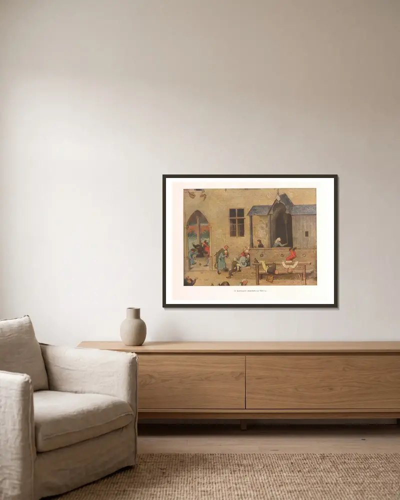 Dětské hry, Pieter Bruegel The Elder v rámu na stěně