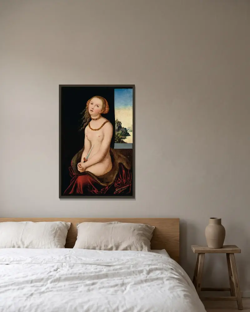 Lucretia – Nr. 2 von Lucas Cranach the Elder gerahmt an einer Wand