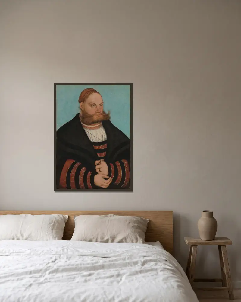 Lukas Spielhausen von Lucas Cranach the Elder gerahmt an einer Wand