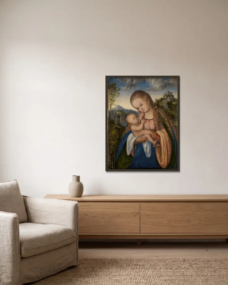 Madonna z Dzieciątkiem, Lucas Cranach the Elder w ramie na ścianie