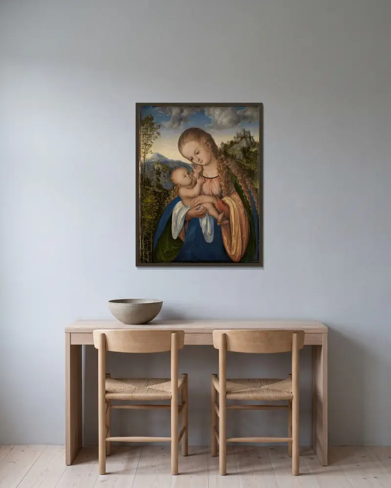 Madonna z Dzieciątkiem, Lucas Cranach the Elder w ramie na ścianie