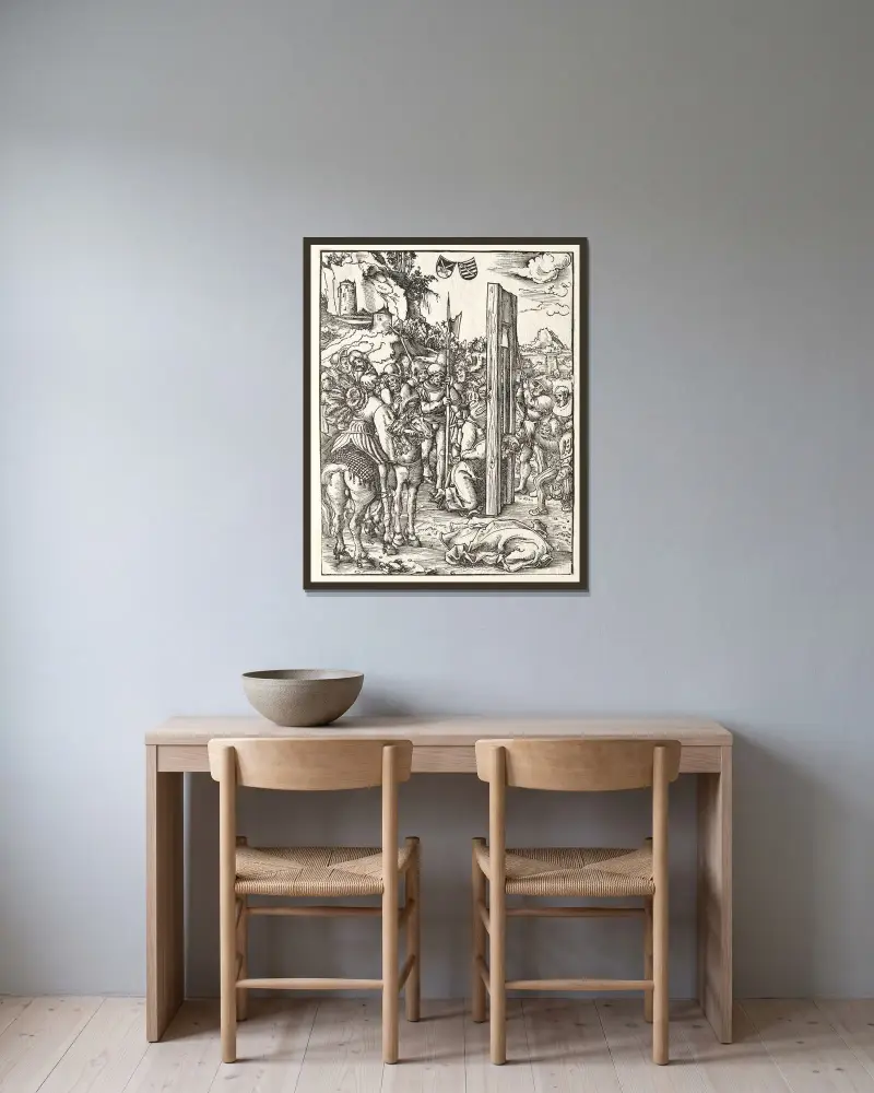 Mattias martyrium av Lucas Cranach the Elder inramad på en vägg