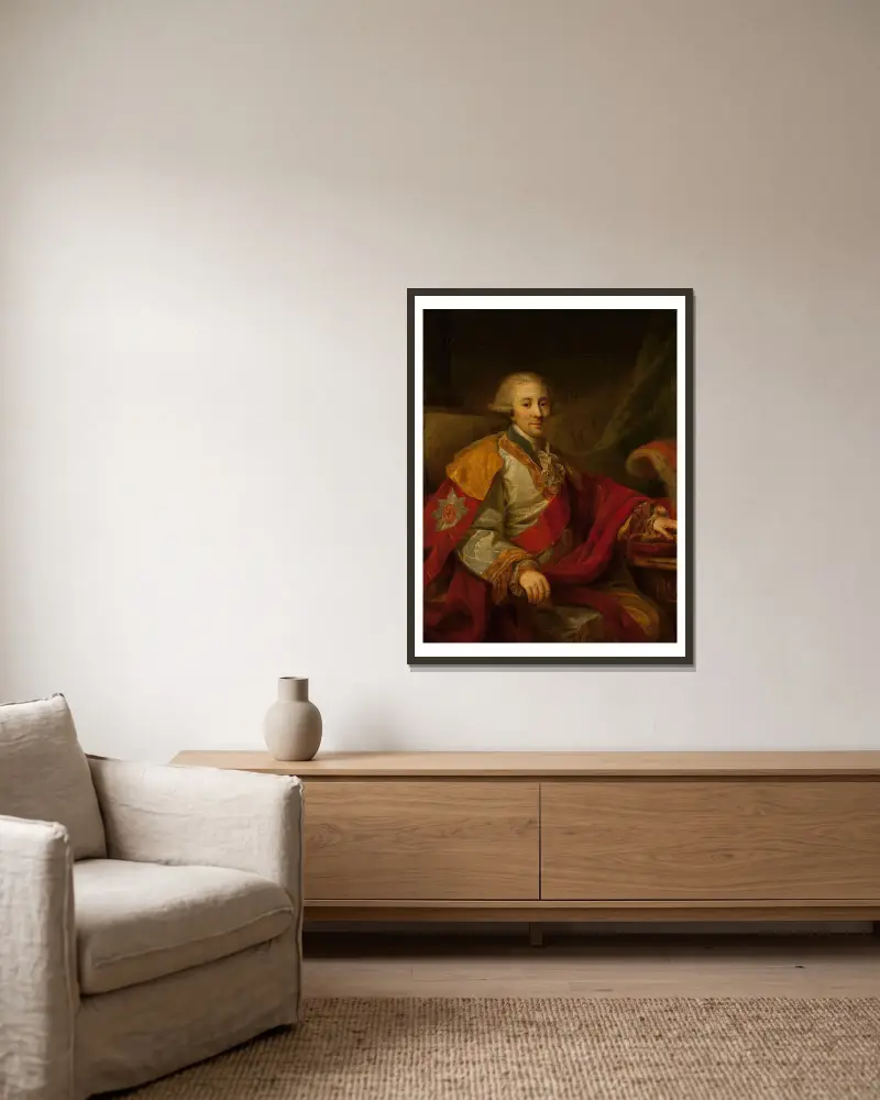 Portret dygnitarza, Johann Baptist von Lampi the Elder w ramie na ścianie