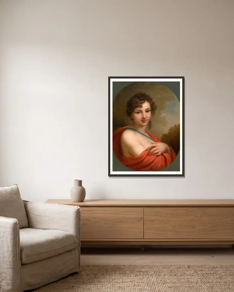 Porträt von Elena Alexandrowna Naryschkina (1785–1855) von Johann Baptist von Lampi the Elder gerahmt an einer Wand