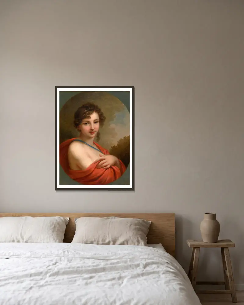 Porträt von Elena Alexandrowna Naryschkina (1785–1855) von Johann Baptist von Lampi the Elder gerahmt an einer Wand