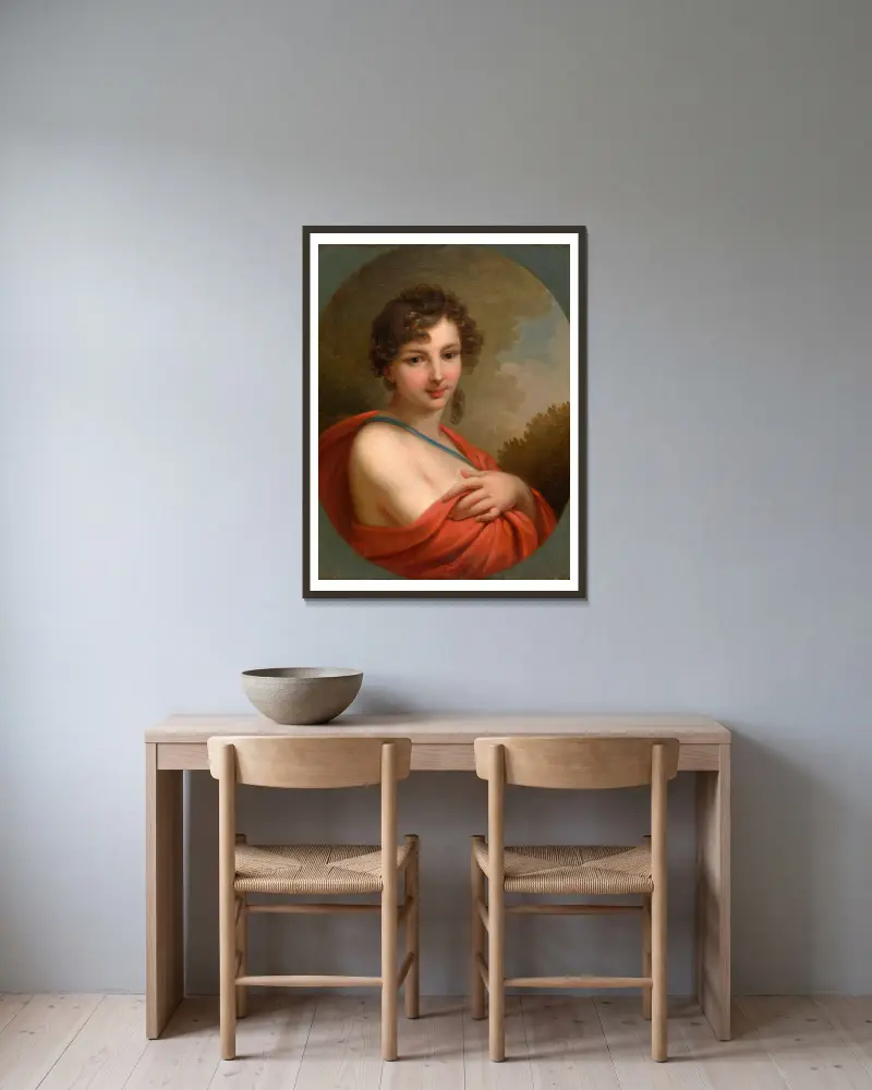 Porträt von Elena Alexandrowna Naryschkina (1785–1855) von Johann Baptist von Lampi the Elder gerahmt an einer Wand
