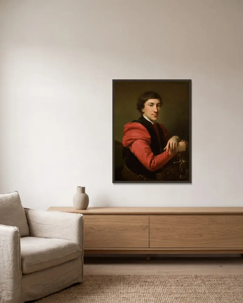 Porträtt av Paweł Grabowski (1759–1794) av Johann Baptist von Lampi the Elder inramad på en vägg
