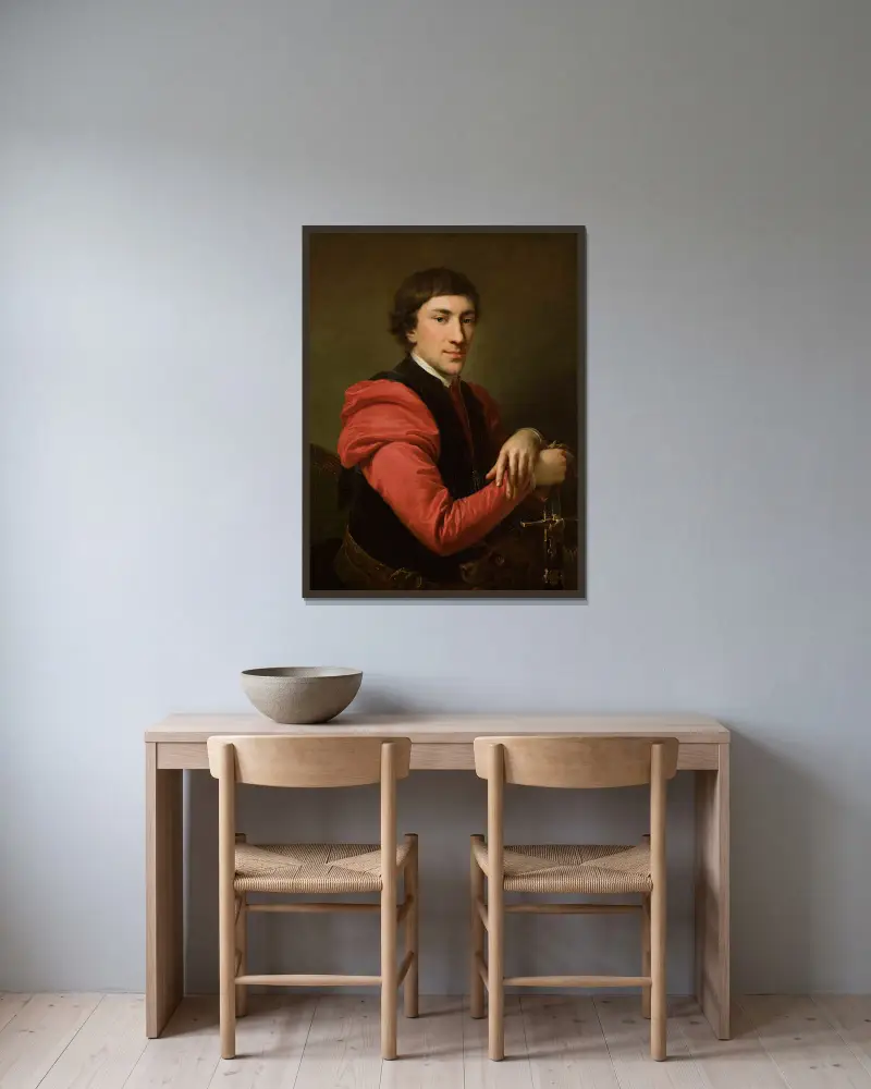 Porträtt av Paweł Grabowski (1759–1794) av Johann Baptist von Lampi the Elder inramad på en vägg