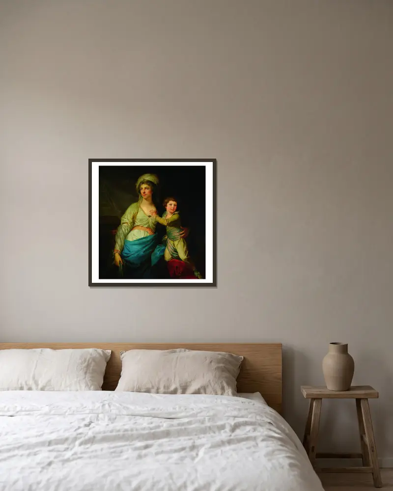 Porträtt av Teresa Potocka, född Ossolińska, med farbrodern Alfred av Johann Baptist von Lampi the Elder inramad på en vägg