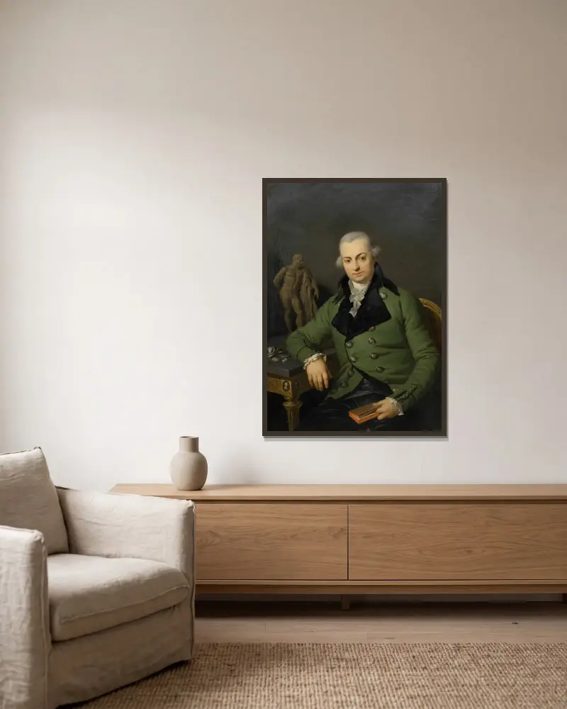 Riccardo Milliotti von Dallberg av Johann Baptist von Lampi the Elder inramad på en vägg
