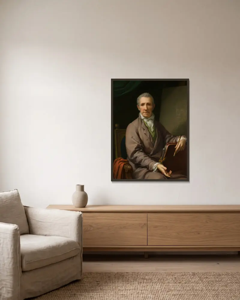 Autoportret przy sztaludze, Johann Baptist von Lampi the Elder w ramie na ścianie