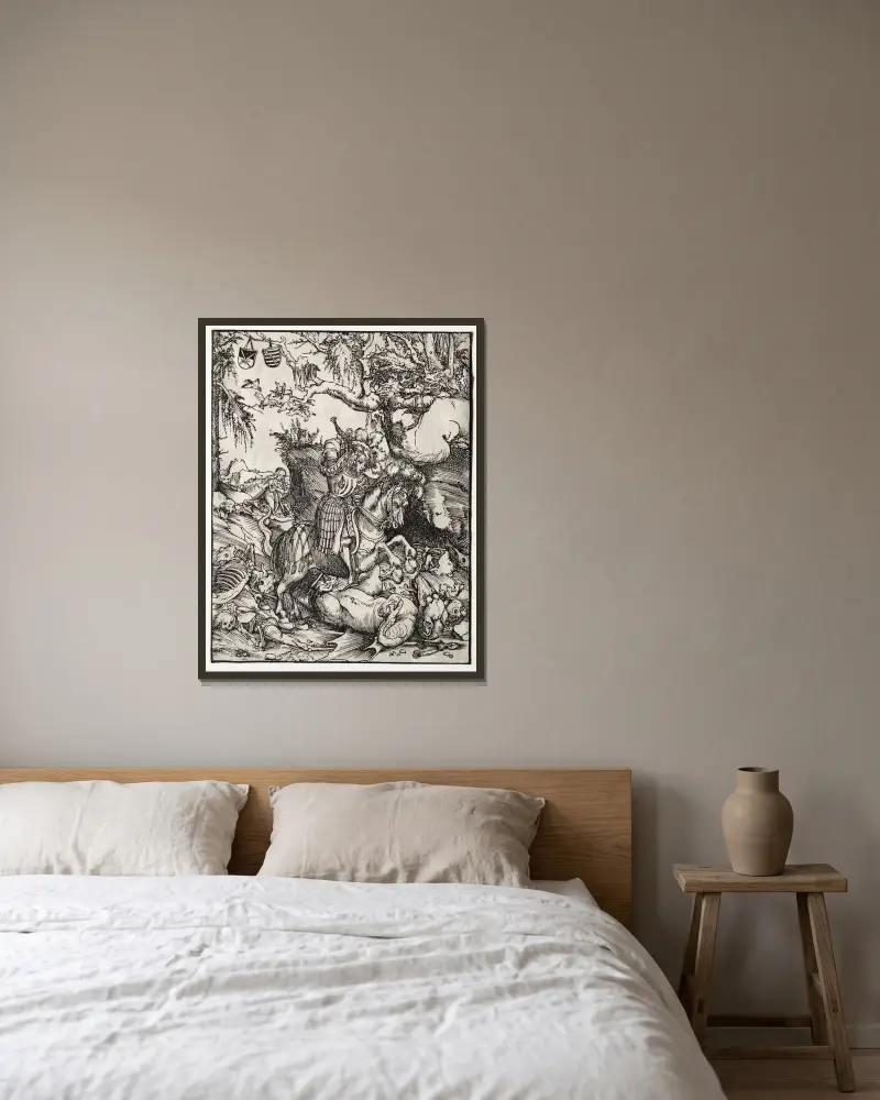 Święty Jerzy zabijający smoka, Lucas Cranach the Elder w ramie na ścianie