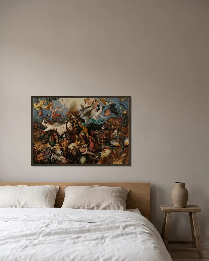 Pád vzpurných andělů, Pieter Bruegel The Elder v rámu na stěně