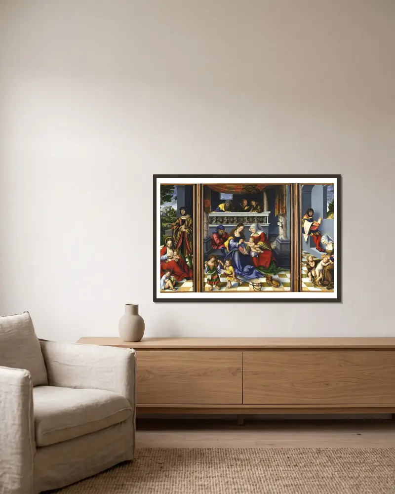 Die heilige Sippe, 1509 – Nr. 1 von Lucas Cranach the Elder gerahmt an einer Wand