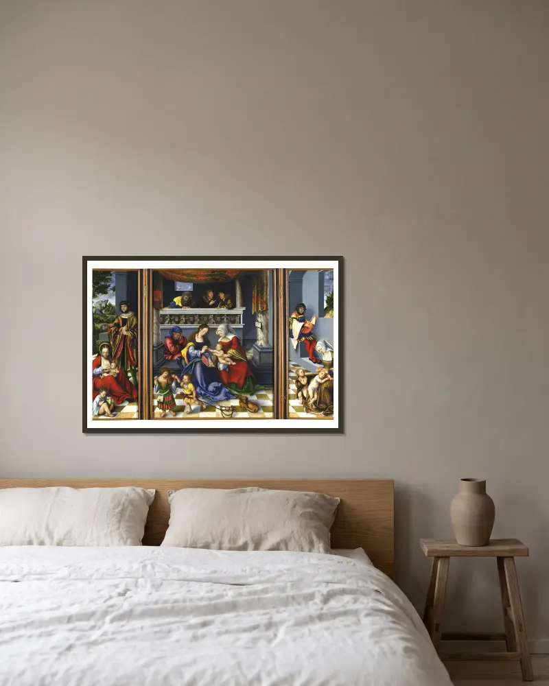 Die heilige Sippe, 1509 – Nr. 1 von Lucas Cranach the Elder gerahmt an einer Wand