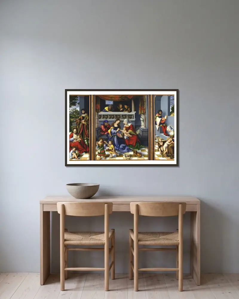 Die heilige Sippe, 1509 – Nr. 1 von Lucas Cranach the Elder gerahmt an einer Wand