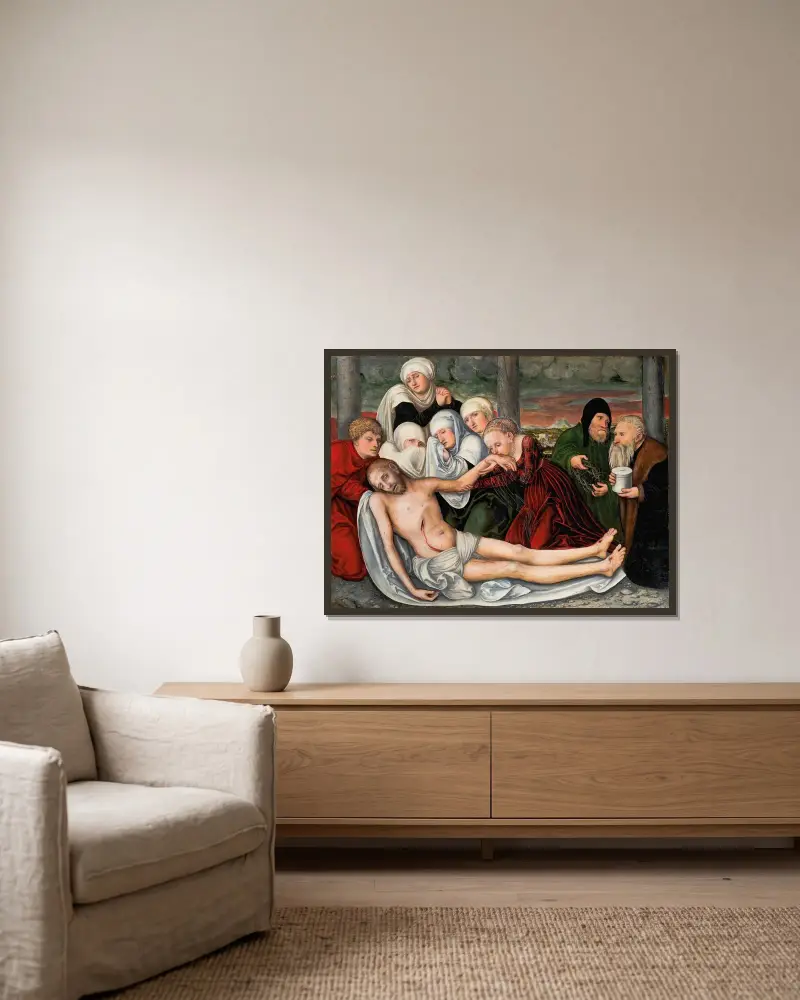 Opłakiwanie Chrystusa, Lucas Cranach the Elder w ramie na ścianie