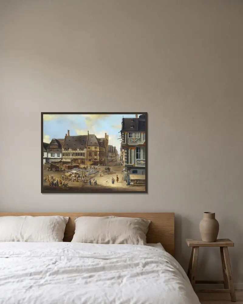 Der Liebfrauenberg in Frankfurt von Christian Georg Schütz the elder gerahmt an einer Wand