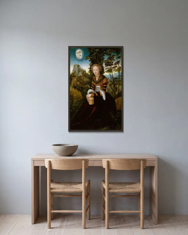 Maria Magdalena, Lucas Cranach the Elder w ramie na ścianie