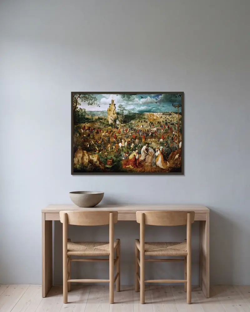 Cesta na Kalvárii, Pieter Bruegel The Elder v rámu na stěně