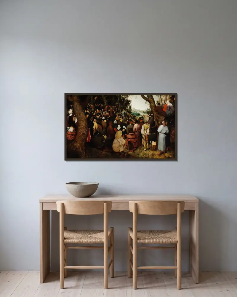 Kazanie św. Jana Chrzciciela, Pieter Bruegel The Elder w ramie na ścianie