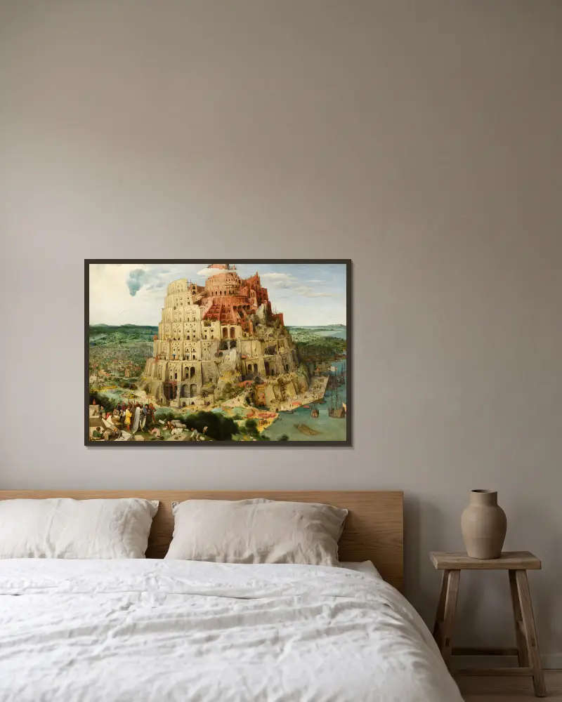 The Tower Of Babel (Vienna) – nr 1 av Pieter Bruegel The Elder inramad på en vägg
