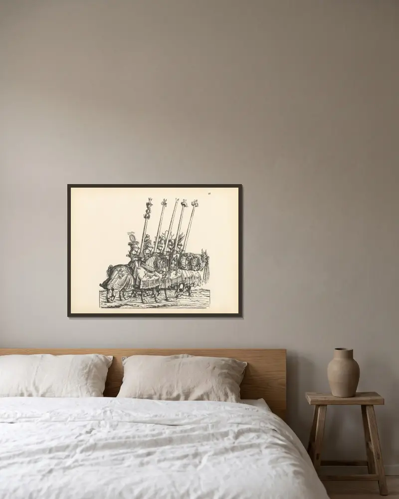 Die Triumphe Kaiser Maximilians I., Tafel 46 von Hans Burgkmair The Elder gerahmt an einer Wand