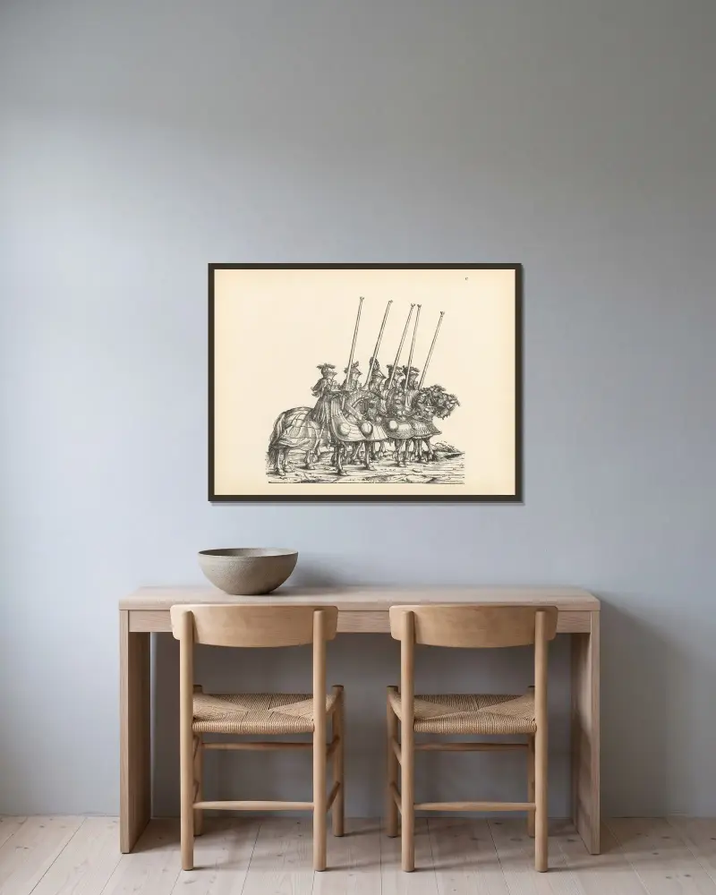 Die Triumphe Kaiser Maximilians I., Tafel 47 von Hans Burgkmair The Elder gerahmt an einer Wand