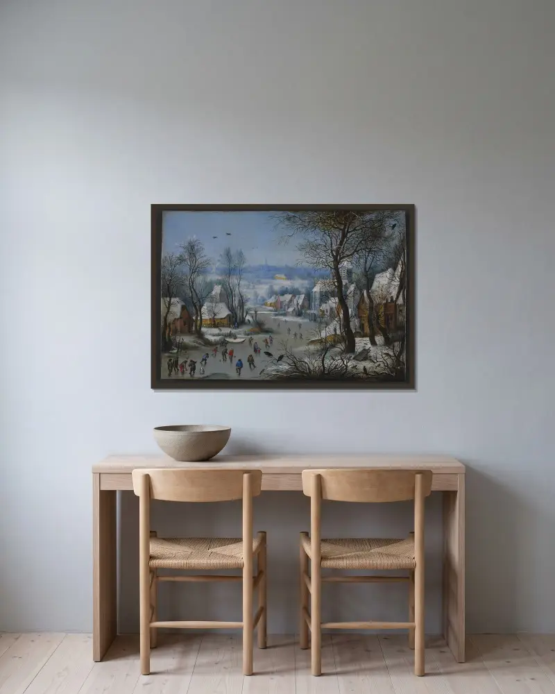 Pejzaż zimowy, Pieter Bruegel The Elder w ramie na ścianie