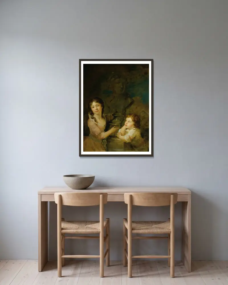 Zwei Kinder aus der Familie der Grafen Thomatis von Johann Baptist von Lampi the Elder gerahmt an einer Wand